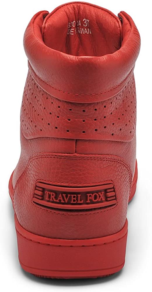 TRAVEL FOX Unisex Nappa Leather Round Toe Lace-Up High-Tops